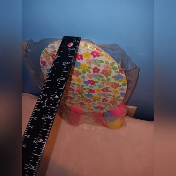 NWOT Flower Pattern Paddle Ball Toy - Picture 4 of 5